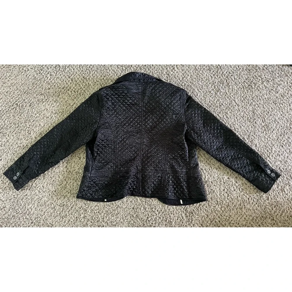 I.E. Relaxed Black Quilted Women’s Blazer Jacket - Picture 12 of 12